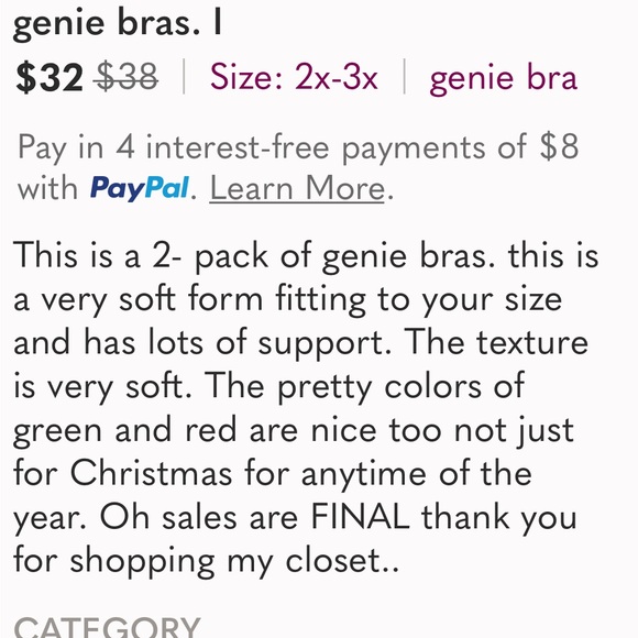 Two pack of 2X genie bras. - Picture 5 of 5